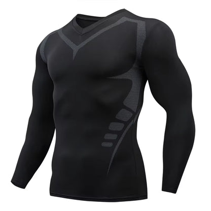 Men'S T-Shirt Men Running Sport T Shirt Men Compression Fitness Tops Tee Quick Drytight Training Gym Sport Running Shirts Jersey